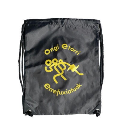 Mochila Ongi Etorri Errefuxiatuak negra