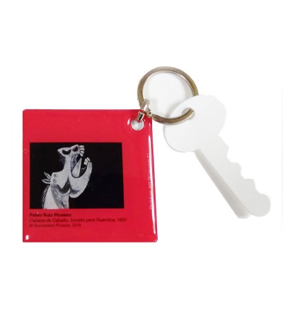 Llavero con boceto de la cabeza del caballo del Guernica de Pablo Picasso